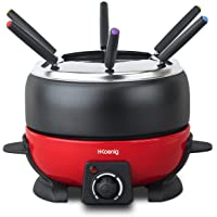 H.Koenig ALP1800 Fondue- capacidad de 2 l- 800 W- 2 litros- Acero- Rojo